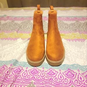 Pull On Suede Chelsea Boots